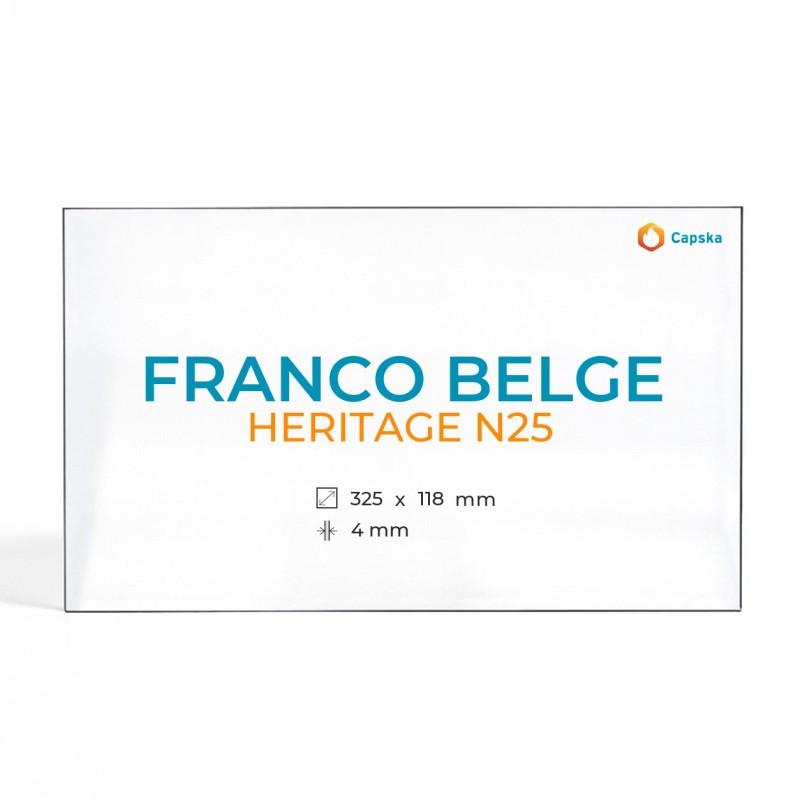 Vetro Franco Belge HERITAGE N25 - Rettangolo per stufa a legna