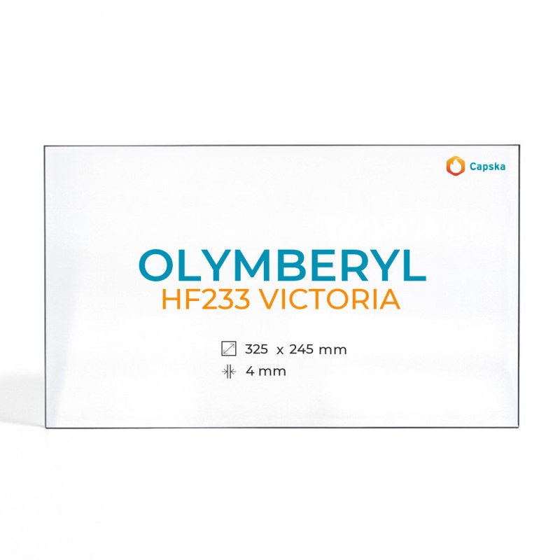 Vitre Olymberyl HF233 VICTORIA - Verre Rectangle pour poêle à bois
