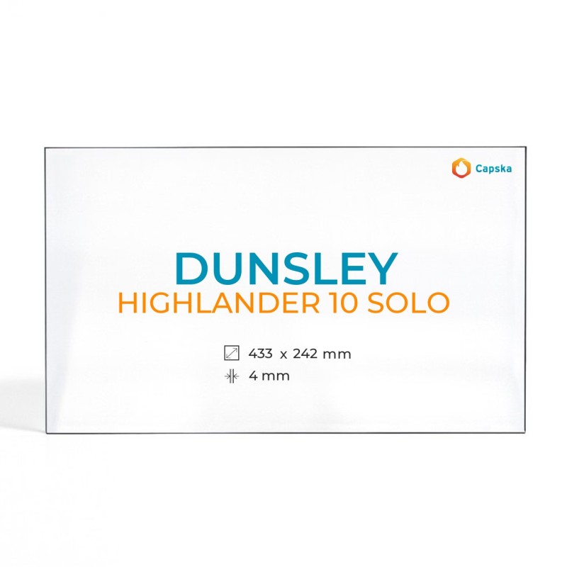 Vitre Dunsley HIGHLANDER 10 SOLO - Verre Rectangle pour poêle à bois