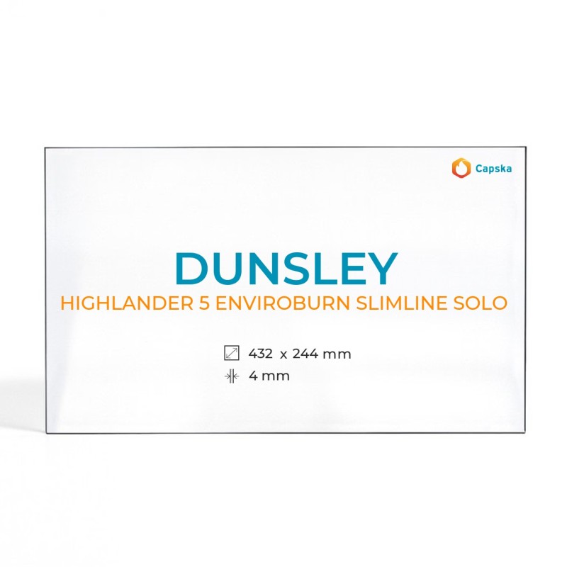 Dunsley Highlander 5 Enviroburn Slimline Solo Glass Panel