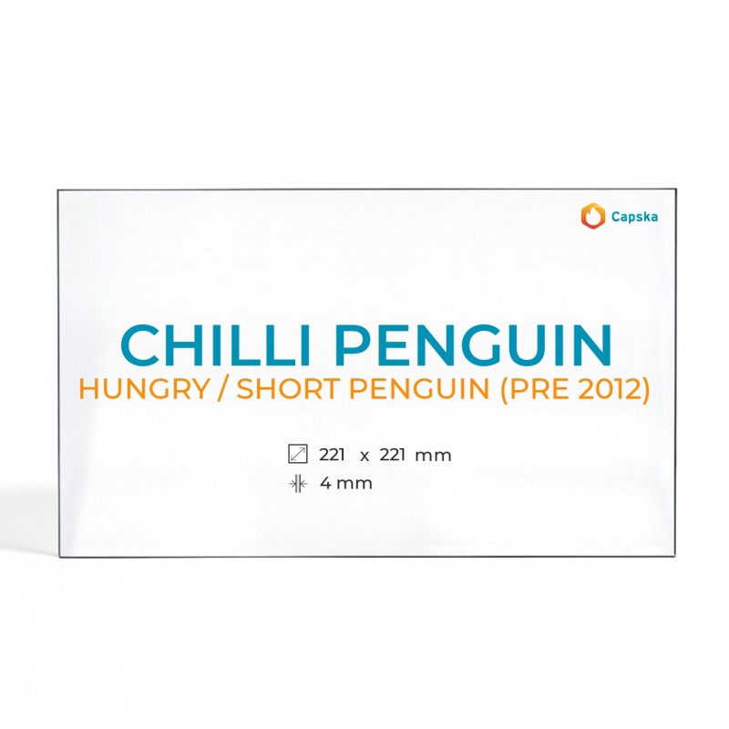 Vitre Chilli Penguin HUNGRY / SHORT PENGUIN - Verre Rectangle pour poêle à bois