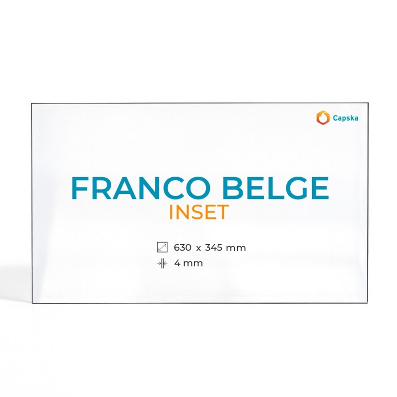 Franco Belge INSET Glass Panel - Rectangular for Wood Burning Stove