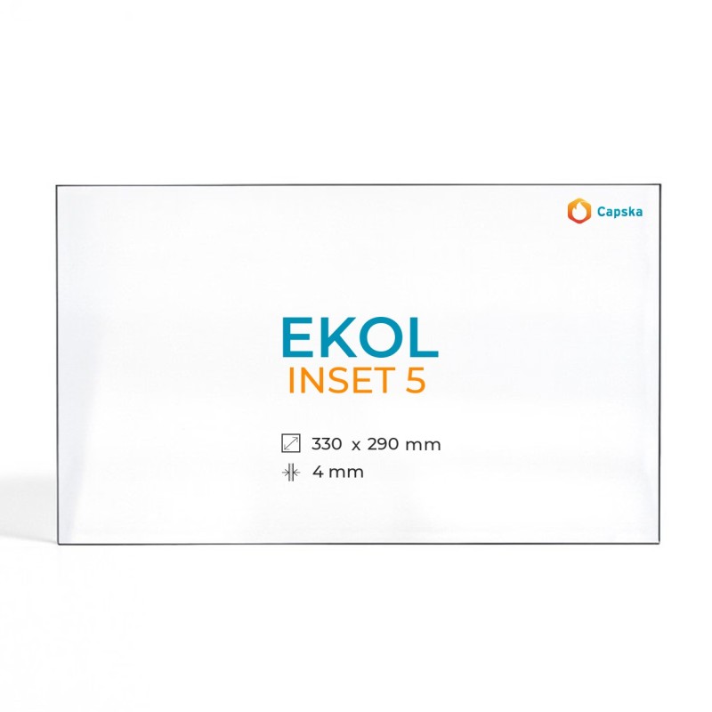 Ekol INSET 5 Glass Panel for Wood Burning Stove - Rectangular Shape
