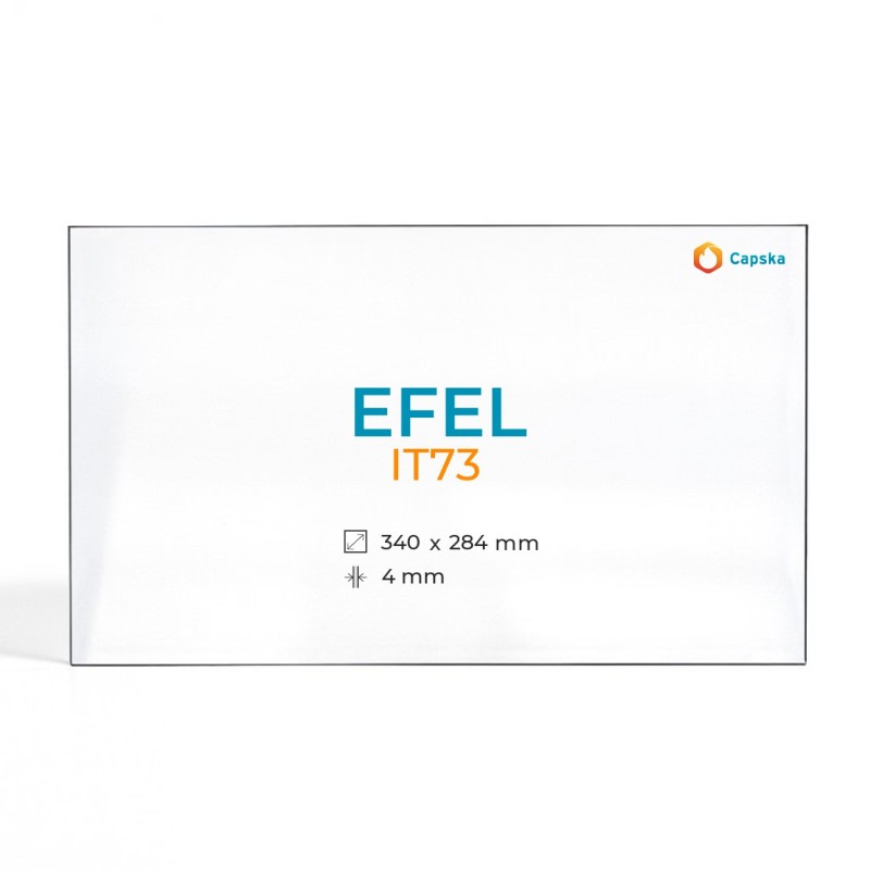 EFEL IT73 Glas - Rechteck Kaminglas für Kaminofen