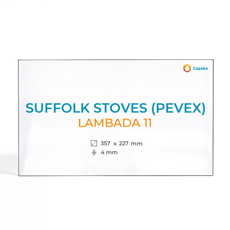 Vitre Suffolk Stoves (Pevex) LAMBADA 11 - Verre Rectangle pour poêle à bois