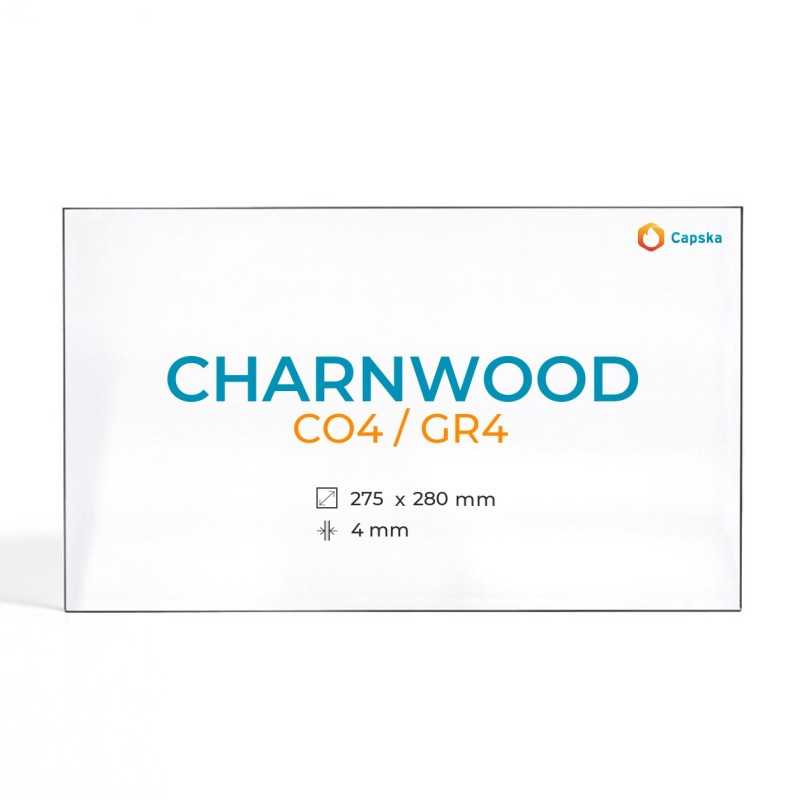 Vitre Charnwood CO4 / GR4 - Verre Rectangle pour poêle à bois