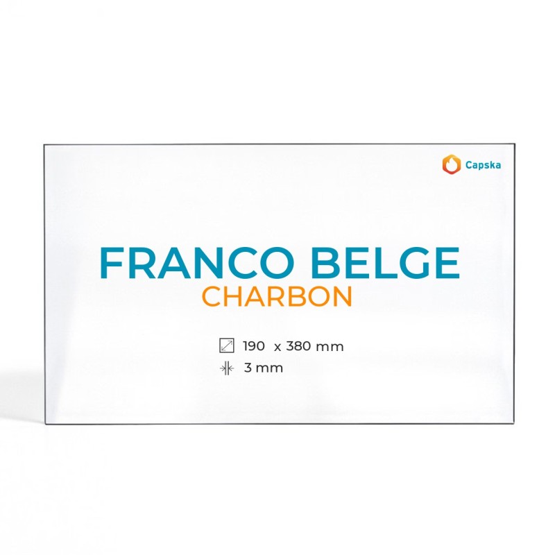 Vetro Franco Belge CHARBON - Vetro Rettangolo per stufa a legna