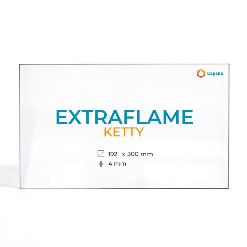 Extraflame KETTY Glas - Rechteck Kaminglas für Kaminofen