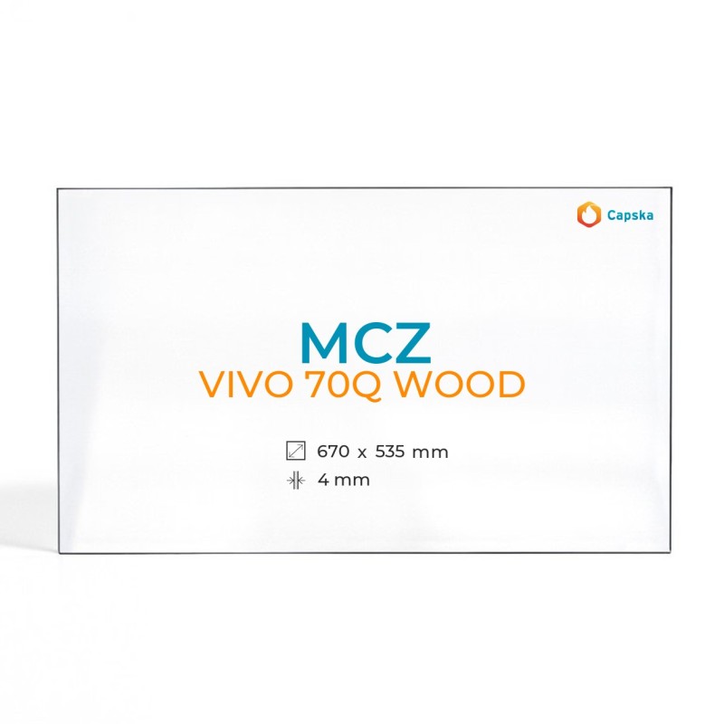 Vetro MCZ VIVO 70Q WOOD - Vetro Rettangolo Serigrafato per inserto camino