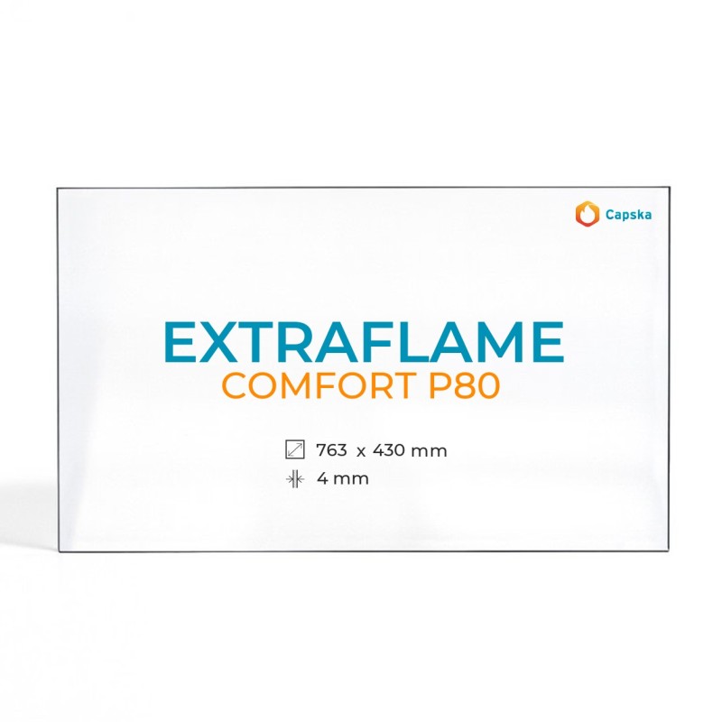 Pellet Stove glass for Extraflame Comfort P80 - High quality ceramic glass - Capska