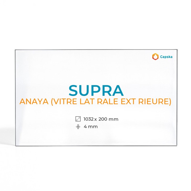 Wood Burning Stove glass for Supra Anaya (outer pane) - High quality ceramic glass - Capska