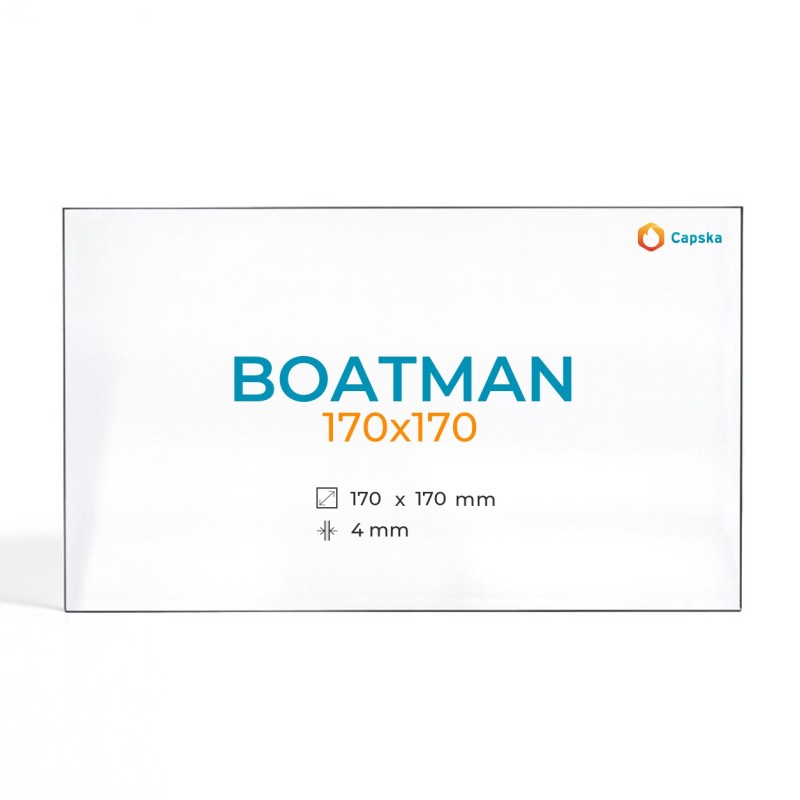 Vitre Boatman 170X170 - Verre Rectangle pour poêle à bois