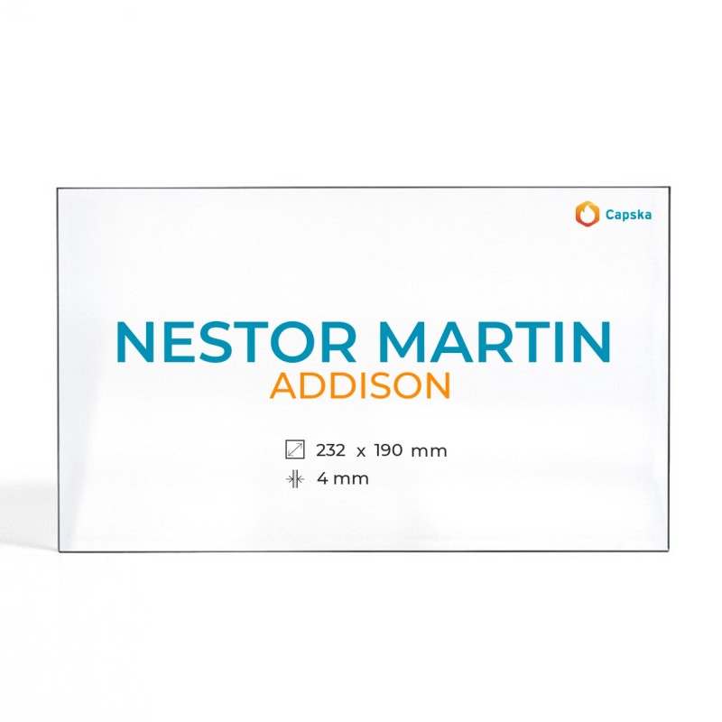 Nestor Martin ADDISON Glass - Rectangular Panel for Wood Burning Stove