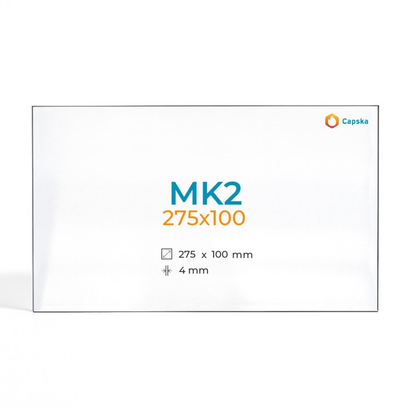 Mk2 275X100 Rechteck Kaminglas für Kaminofen