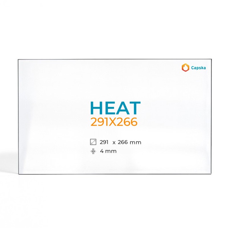 Vetro Heat 291X266 per stufa a legna - Resistente e certificato