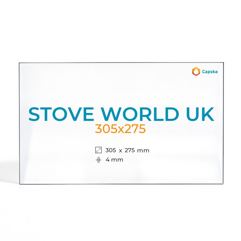 Vitre Stove World Uk 305X275 - Verre Rectangle pour poêle à bois