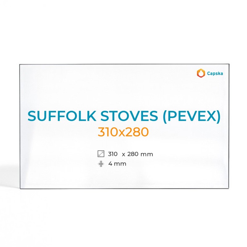 Vitre Suffolk Stoves (Pevex) 310X280 - Verre Rectangle pour poêle à bois
