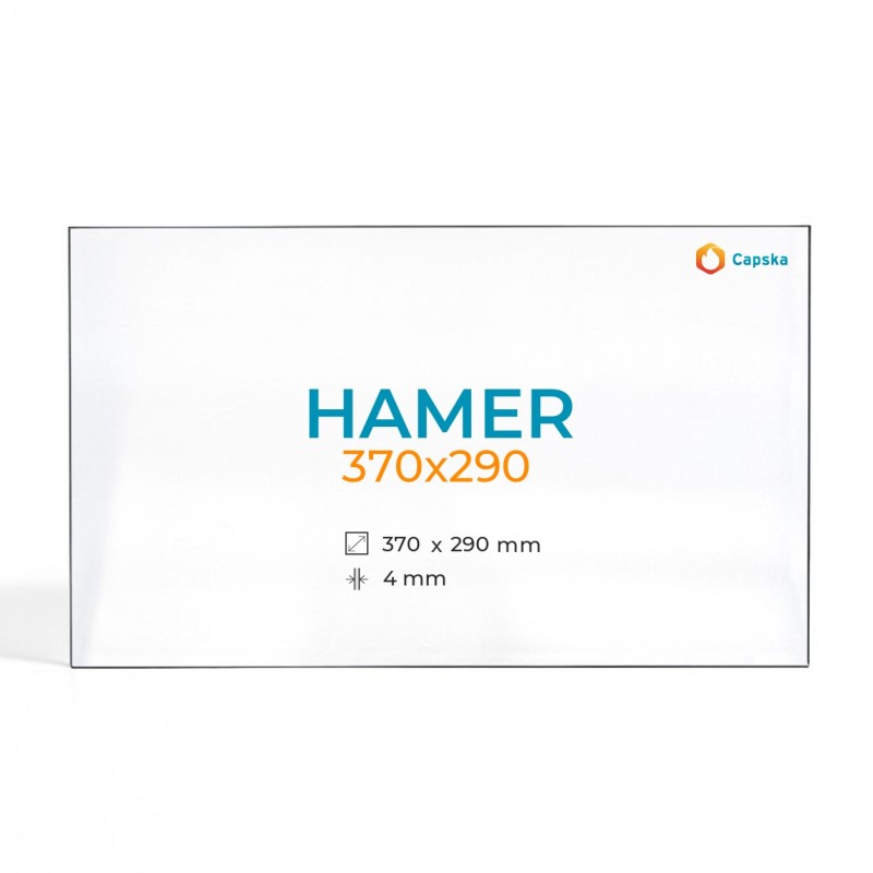 Hamer 370X290 Glass - Rectangular Panel for Wood Burning Stove