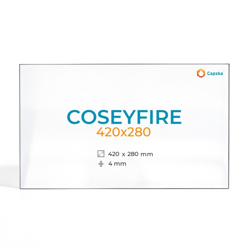 Vitre Coseyfire 420X280 - Verre Rectangle pour poêle à bois