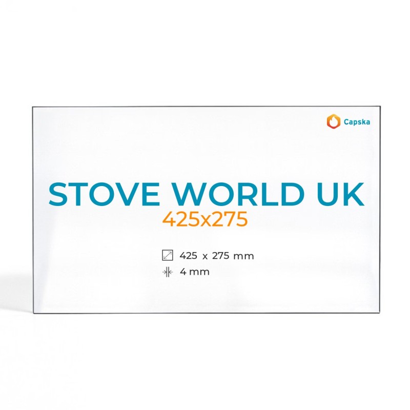 Stove World Uk 425X275 Glass - Rectangular Panel for Wood Burning Stove
