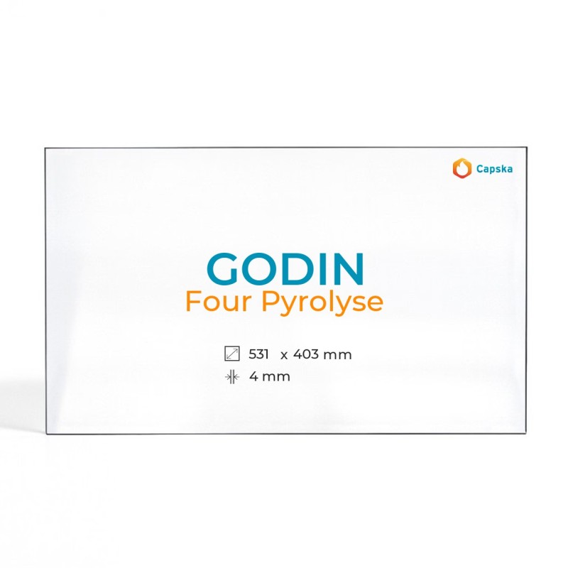 Vitre pour four Godin FOUR PYROLYSE (VITRE INTÉRIEURE) - Verre 2 angles coupés - Capska