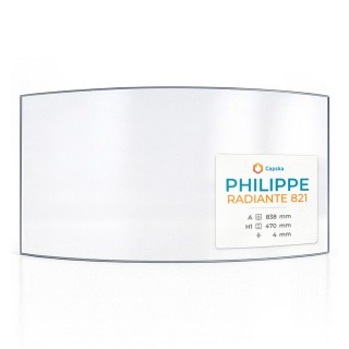 Vetro curvo Philippe RADIANTE 821 per inserto caminetto