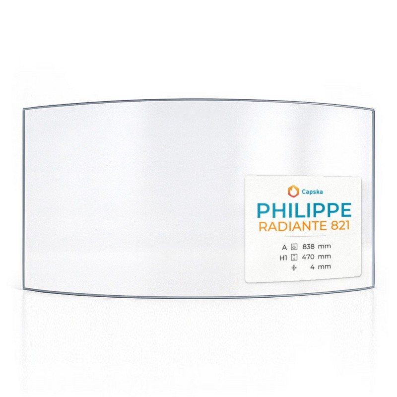 Vitre pour insert Philippe RADIANTE 821 - Verre courbe - Capska