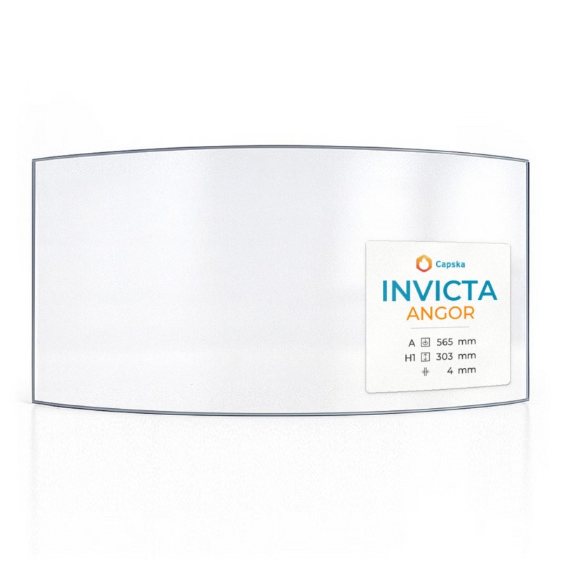 Invicta ANGOR Glas - gebogenes Kaminglas für Kaminofen
