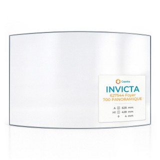 Vetro Invicta 627544 FOYER 700 PANORAMIQUE - Vetro Curvo per caminetto
