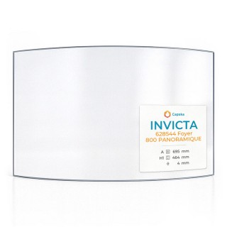 Vitre Invicta 628544 Foyer 800 PANORAMIQUE - Verre Courbe