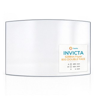 Invicta 628844 FOYER 800 DOUBLE FACE Glas für Kaminofen - Abmessungen 695 x 464 x 4 mm
