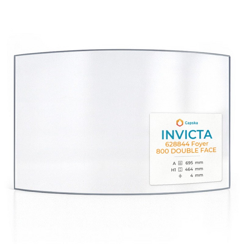 Invicta 628844 FOYER 800 DOUBLE FACE Glas für Kaminofen - Abmessungen 695 x 464 x 4 mm