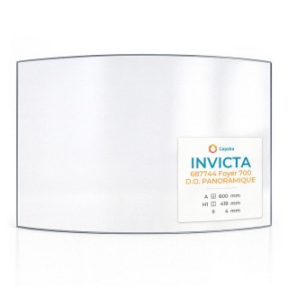 Vitre Invicta 687744 FOYER 700 D.O. PANORAMIQUE - Verre Courbe pour insert