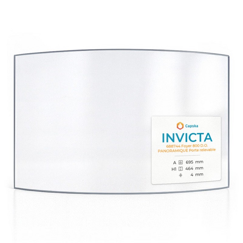 Vitre Invicta 688744 : Verre Courbe pour Foyer 800 D.O.