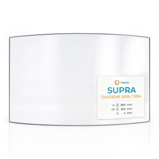 Supra Diademe 501A/531A Curved Glass Panel for Fireplace Insert