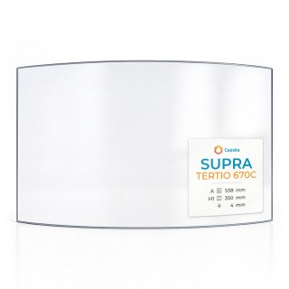 Supra TERTIO 670C Glass - Curved Fireplace Insert Panel