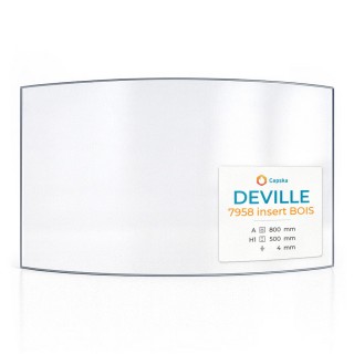 Deville 7958 INSERT BOIS Glass - Curved Fireplace Panel
