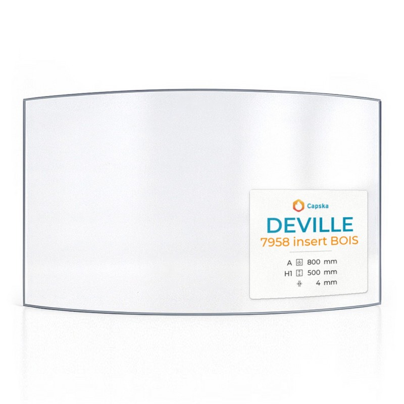 Deville 7958 INSERT BOIS Glass - Curved Fireplace Panel