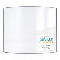 Deville 7731/33 ADELIE Glas - in sich gebogenes Kaminglas für Kaminofen