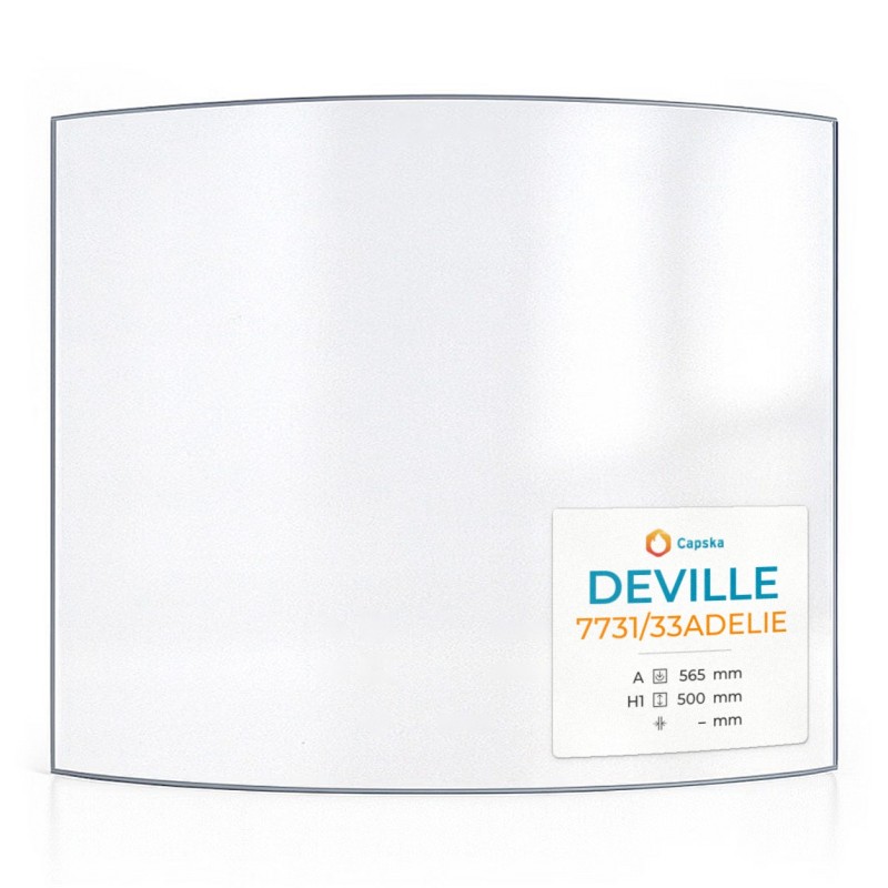 Deville 7731/33 ADELIE Curved Glass Panel for Wood Burning Stove