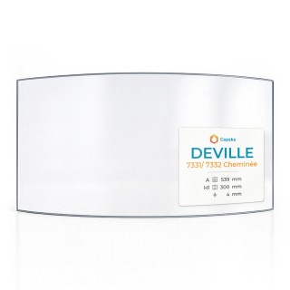 Deville 7331/7332 CHEMINÉE Curved Glass Panel for Fireplace Insert
