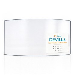 Vitre Deville 7331/ 7332 CHEMINÉE - Verre Courbe pour insert
