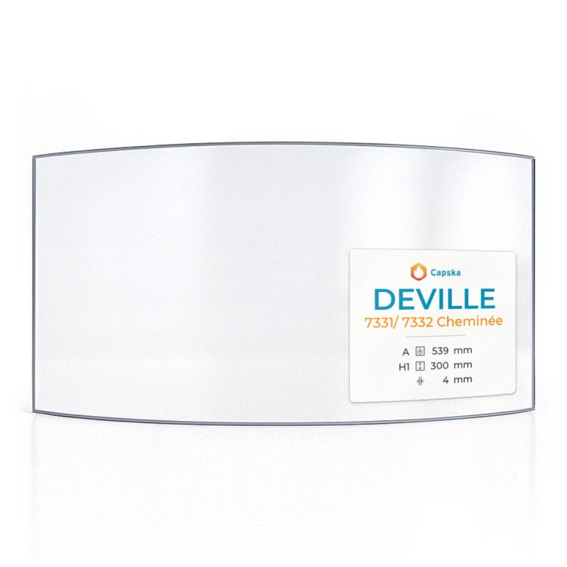 Deville 7331/7332 CHEMINÉE Curved Glass Panel for Fireplace Insert