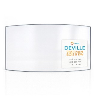Vitre Deville 7831 INSERT BOIS 9 KW - Verre Courbe pour insert