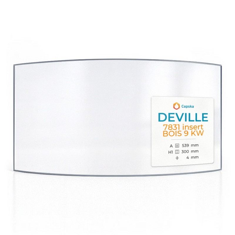 Vitre Deville 7831 INSERT BOIS 9 KW - Verre Courbe pour insert