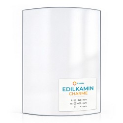 Edilkamin CHARME Glas - in sich gebogenes Kaminglas für Pelletofen