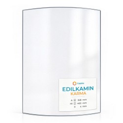 Edilkamin KARMA Glas - in sich gebogenes Kaminglas für Pelletofen