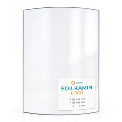 Vitre Edilkamin LOGO - Verre Courbe Sérigraphié pour poêle à granulés