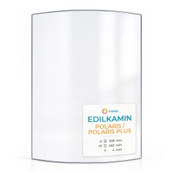 Vitre Edilkamin POLARIS / POLARIS PLUS - Verre Courbe pour poêle à granulés