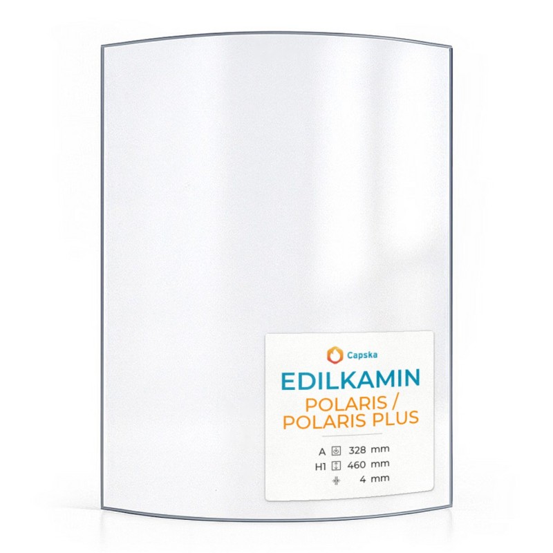 Vitre Edilkamin POLARIS / POLARIS PLUS - Verre Courbe pour poêle à granulés